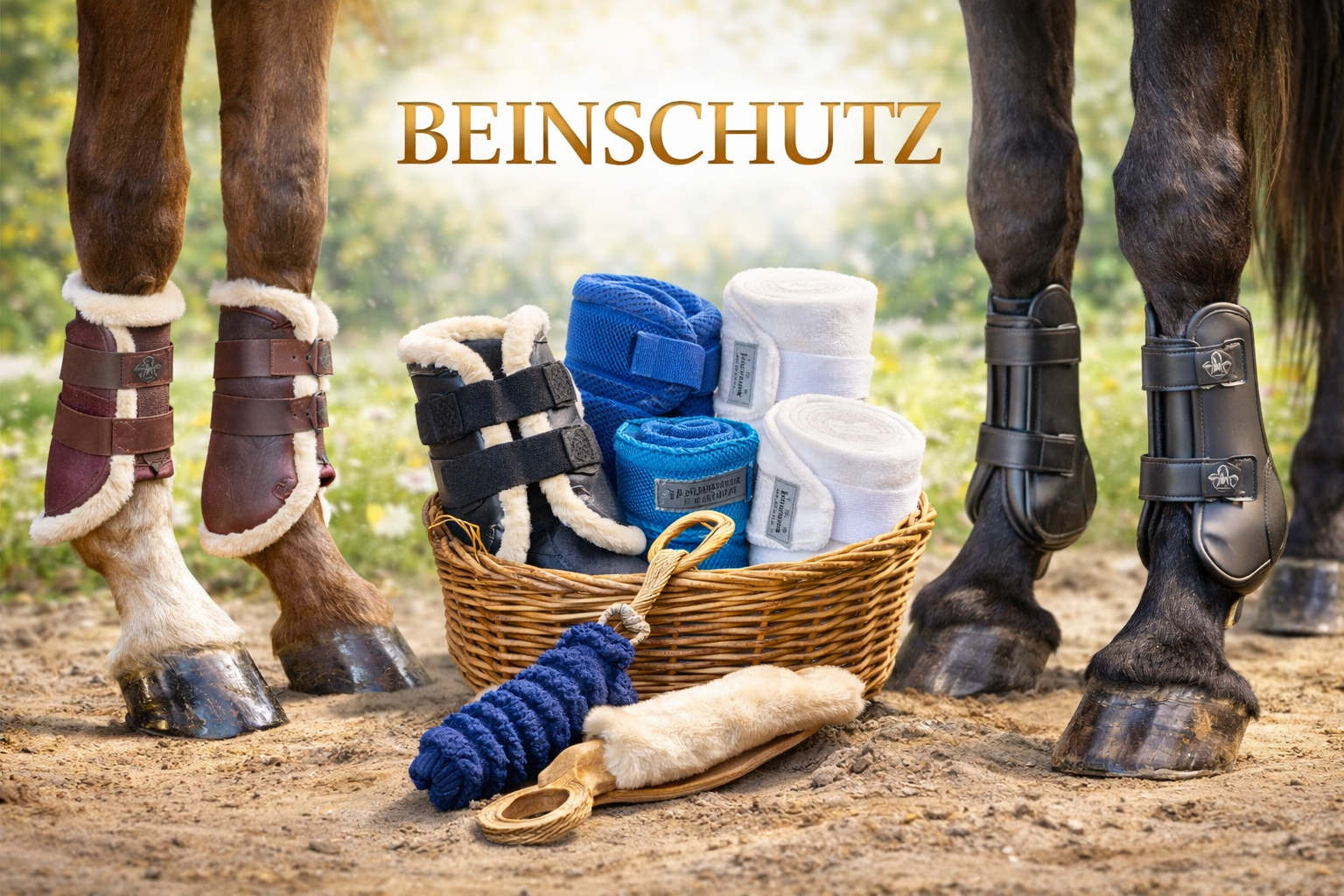 Gamaschen, Bandagen, Hufglocken etc.