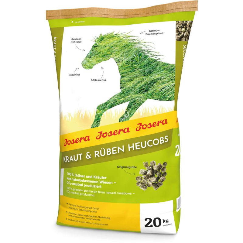 Josera Kraut & Rüben Heucobs 20 kg - 100 % Wiesengräser und -kräuter, schonend getrocknet.