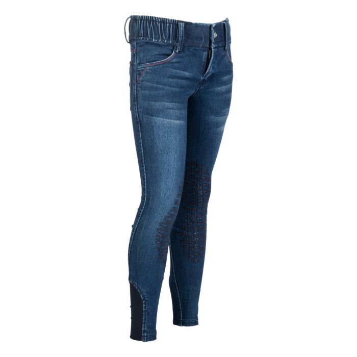 Reithose -Aymee Denim- Silikon-Kniebesatz Kinderreithose