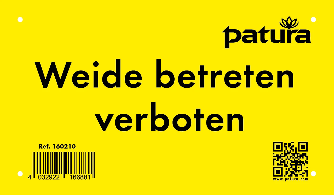 Patura Warnschild  / Verbotsschild