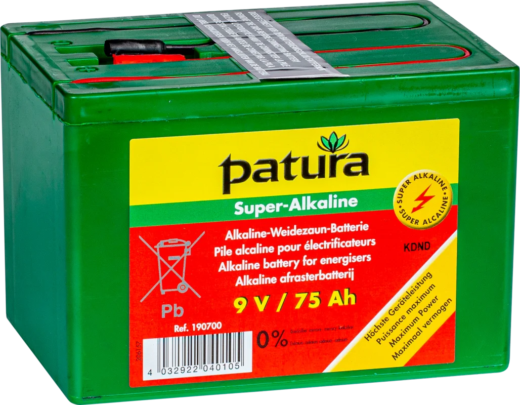 Patura Super Alkaline Weidezaun Batterie 9V / 75 Ah