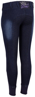 Reithose Equitights Denim Diva Violet Full Grip Kinderreithose ab Gr 104-152