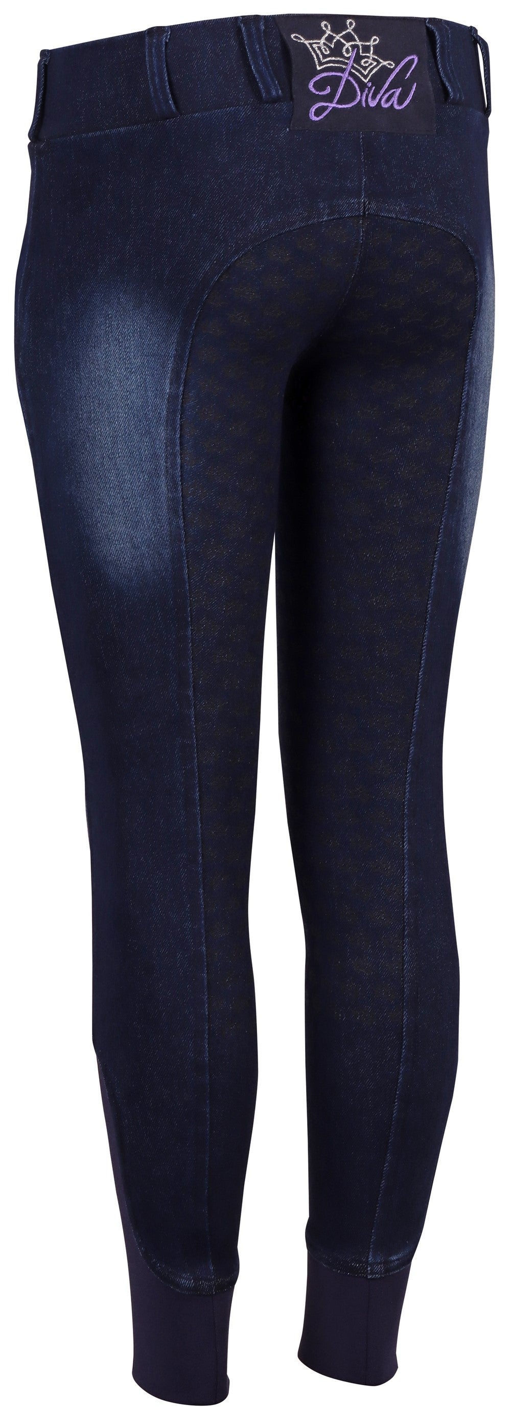 Reithose Equitights Denim Diva Violet Full Grip Kinderreithose ab Gr 104-152
