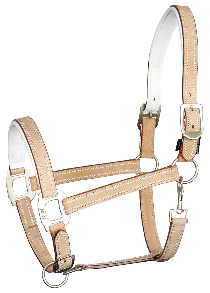 Lederhalfter Beige
