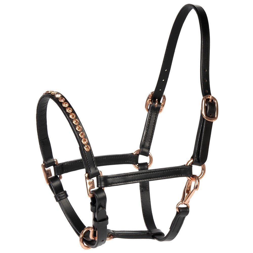 Lederhalfter Pony/Fohlen Crystal Rosegold  Halfter