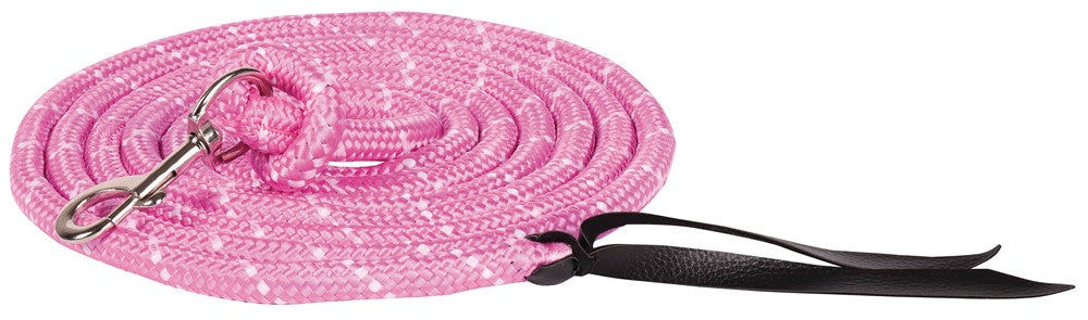 Karabinerhaken Strick, Arbeitsseil, Anbindestrick, 400cm mit Lederende, Bodenarbeit