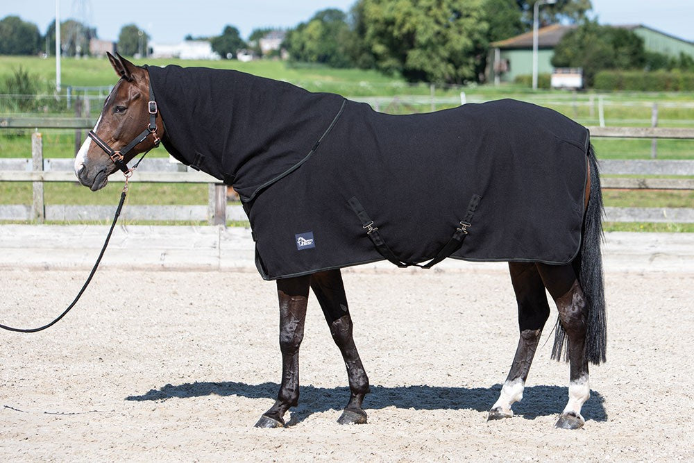 Fleece Decke mit aufrollbarem Hals schwarz