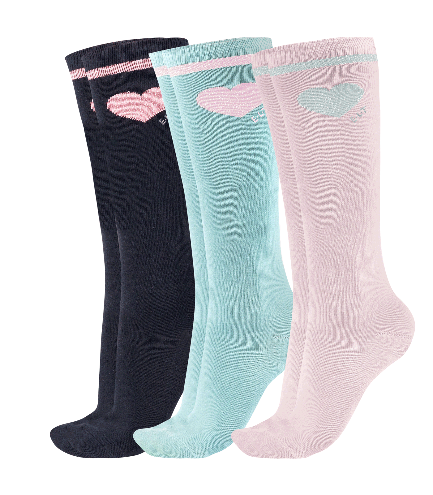 3 er Pack Reitsocken Glitter für Kinder