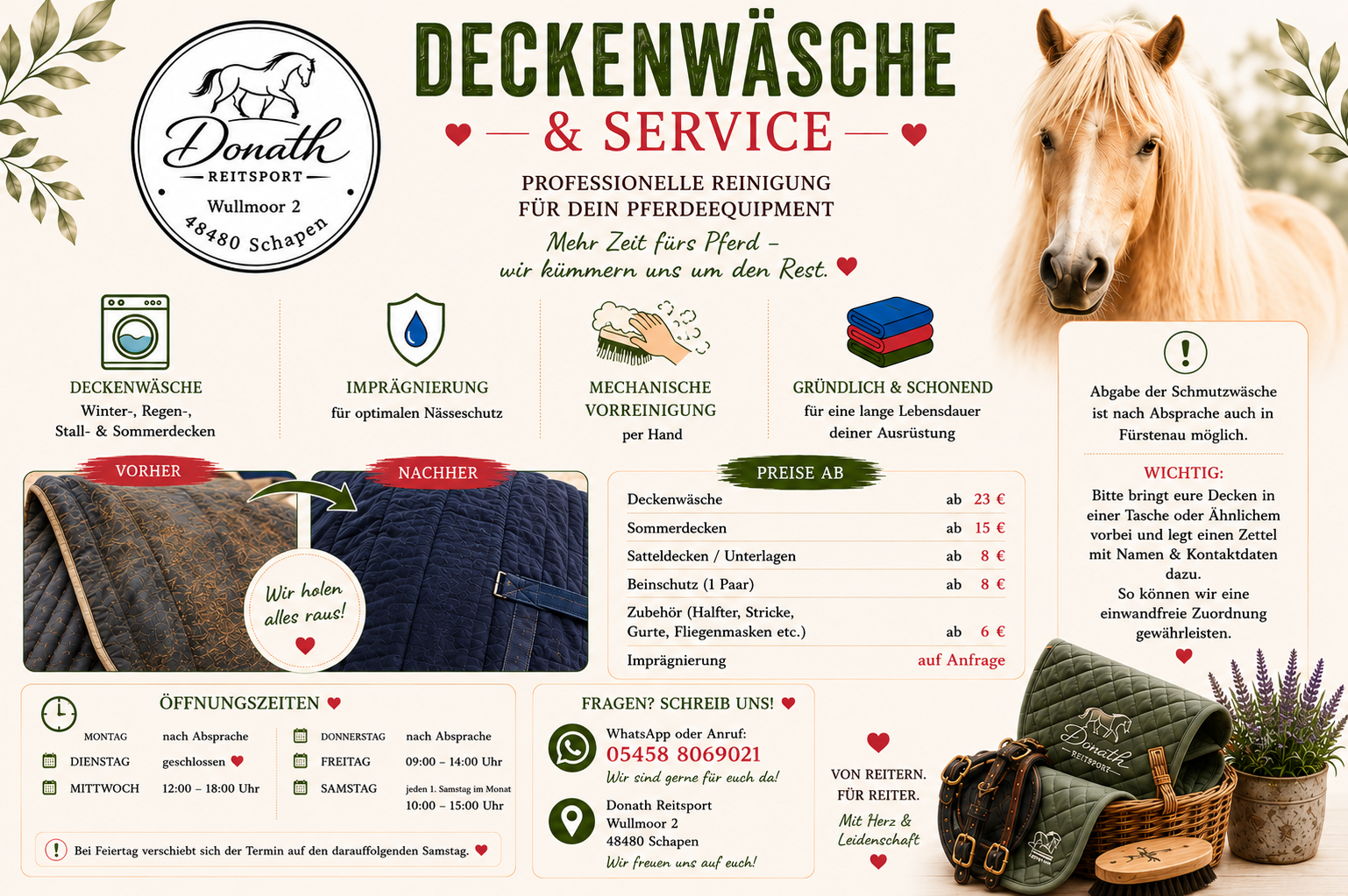 Deckenwäsche - pflege und Reinigung der Pferdedecke